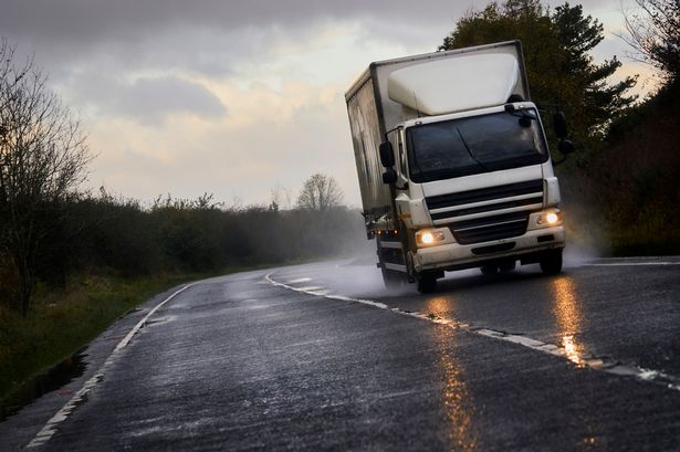 Class 2 HGV driving on the road